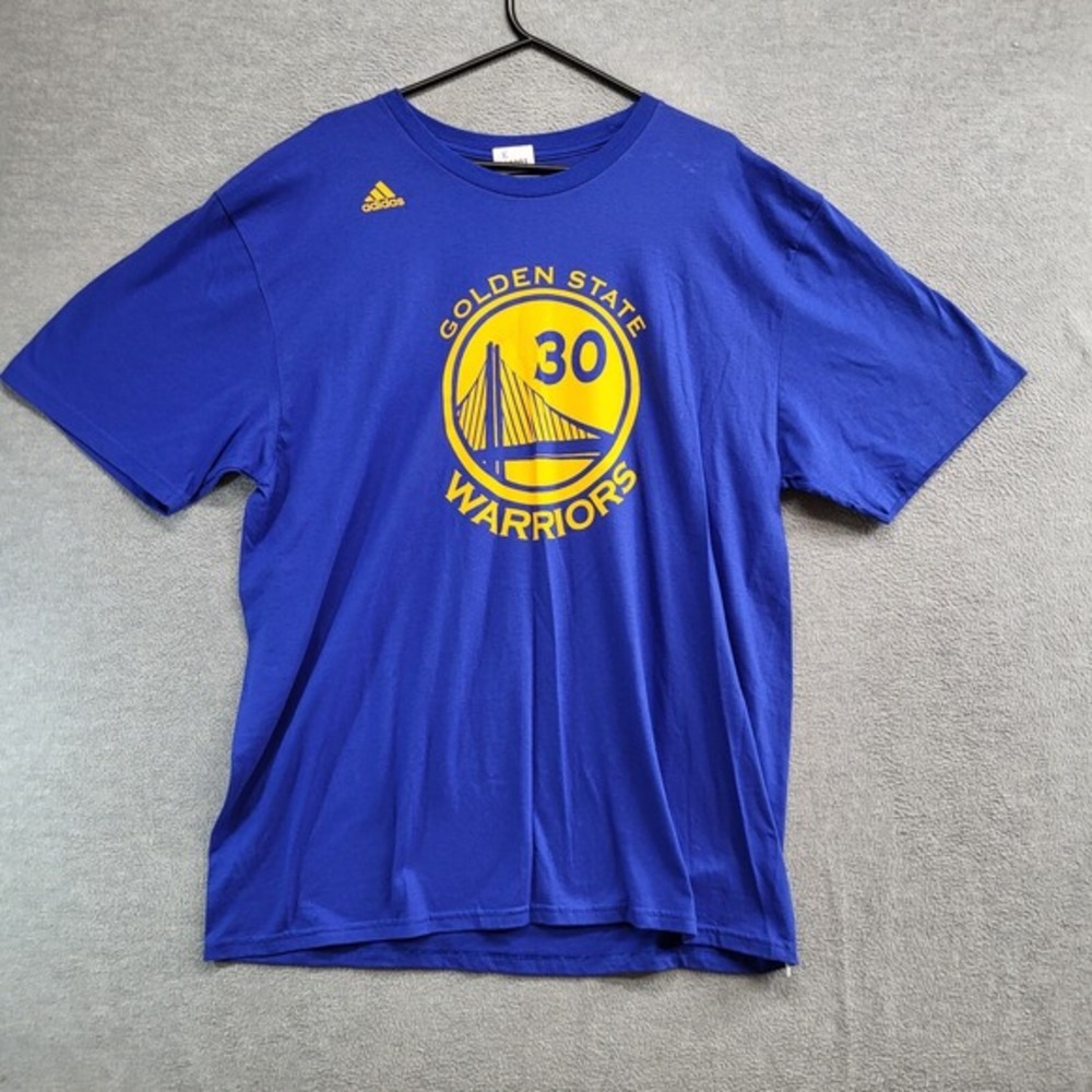 Golden State Warriors Men Shirt XL Blue Stephen Curry 30 Adidas Go To Tee